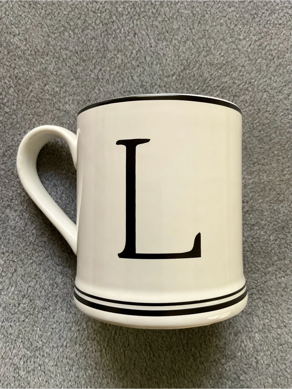 SUR LA TABLE Classic “L” Initial Stoneware Mug